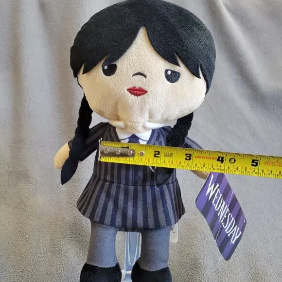 WEDNESDAY Addams Plush Doll Just Play MGM Series Soft Toy Merlina Mercredi - Picture 5 of 10